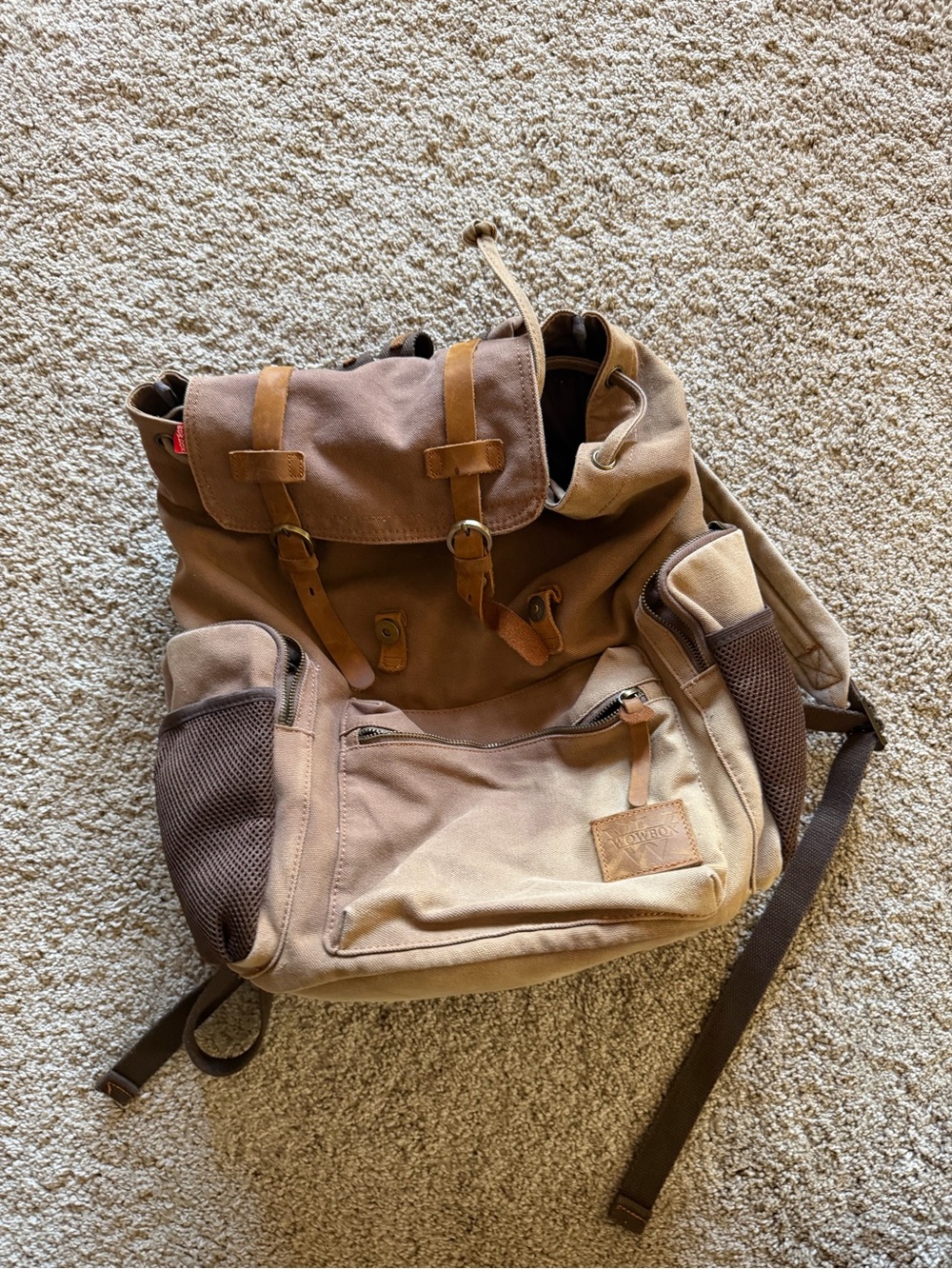 WowBox vintage style large canvas backpack
